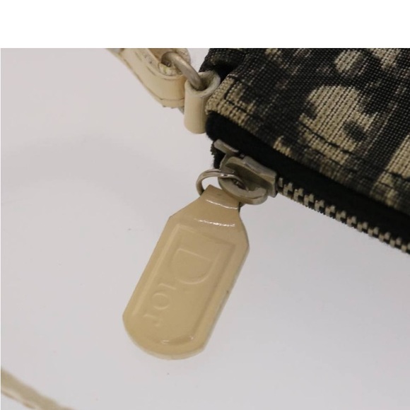 CHRISTIAN DIOR TROTTER Canvas Saddle Pouch Black/ White PREOWNED - Picture 10 of 16